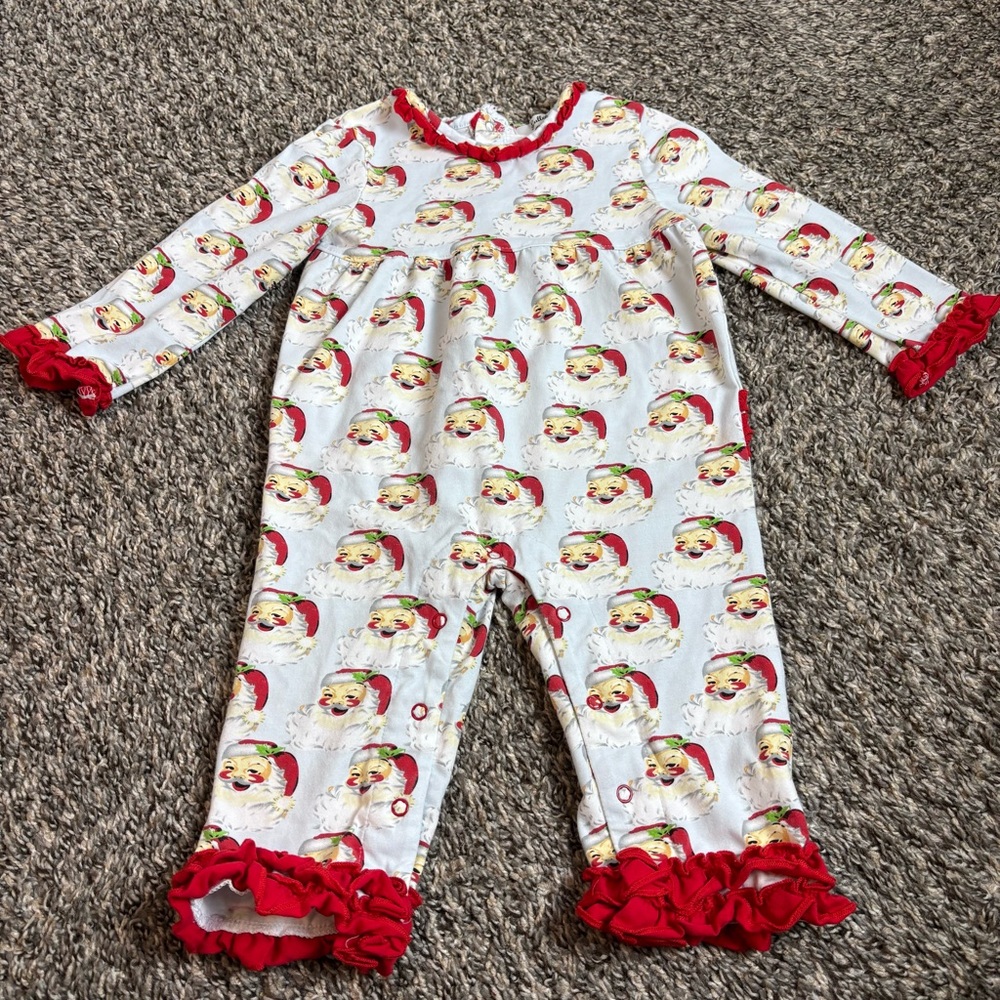Christmas Santa Claus romper holiday 18 mo